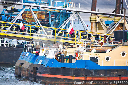 Image of Ships moored at a shipyard