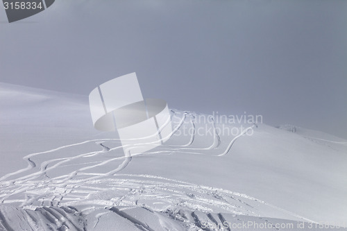 Image of Ski slope in fog