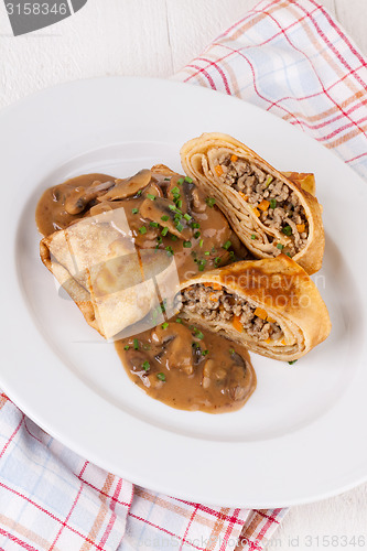 Image of Savory mince pancakes or tortillas