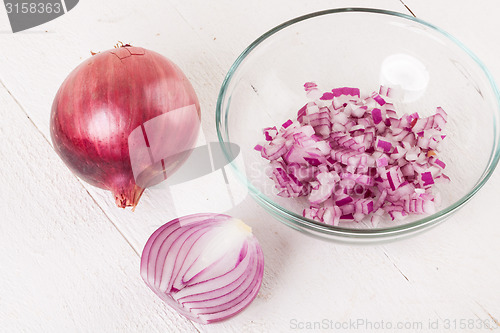 Image of Fresh finely diced red onion