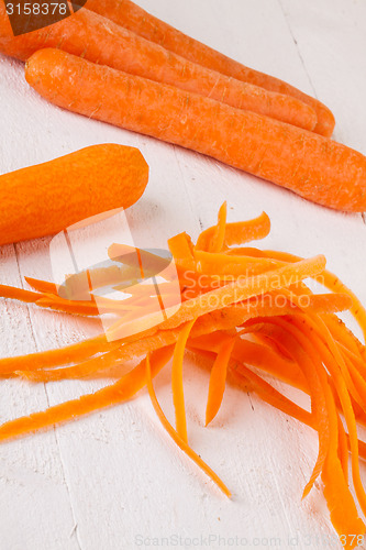 Image of Fresh peeled carrots