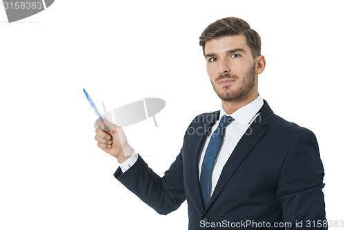 Image of Stylish young businessman doing a presentation