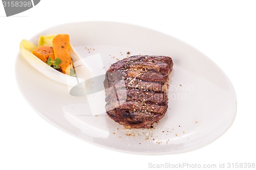 Image of Grilled beef steak with seasoning