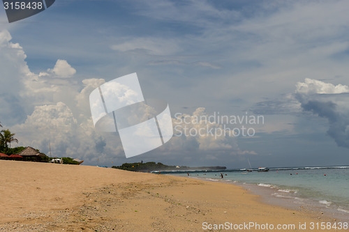 Image of Beautiful tropical beach with lush vegetation