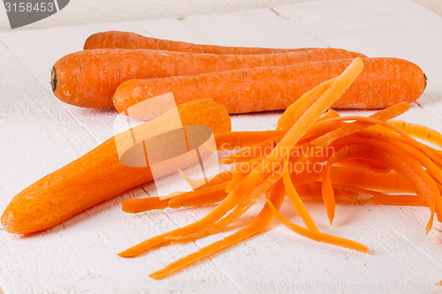 Image of Fresh peeled carrots