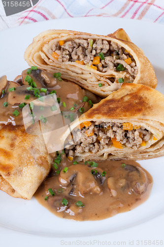 Image of Savory mince pancakes or tortillas