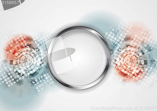 Image of Grunge hi-tech vector background with metal circle