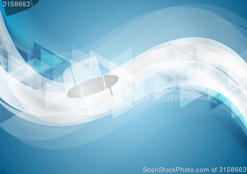 Image of Abstract tech wavy geometric background