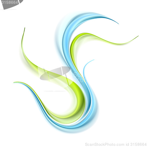 Image of Abstract elegant green blue wavy pattern