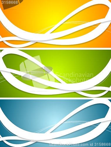 Image of Bright abstract wavy banners