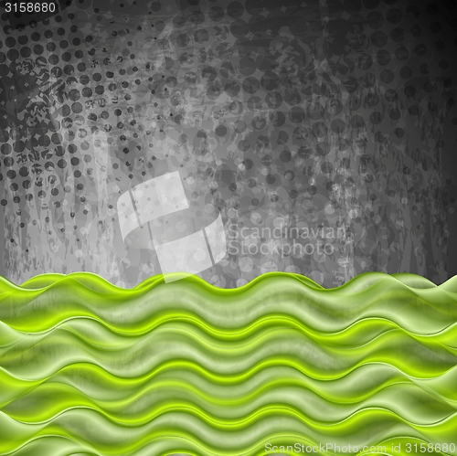 Image of Green grunge wavy vector background