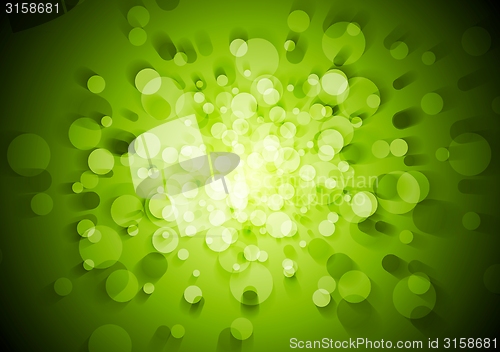 Image of Green technical vector background with circles