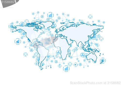 Image of World communication abstract tech background