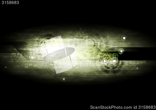 Image of Dark green technology background