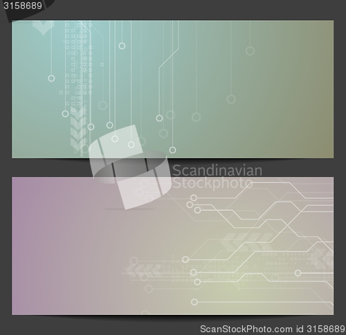 Image of Abstract tech circuit board banners