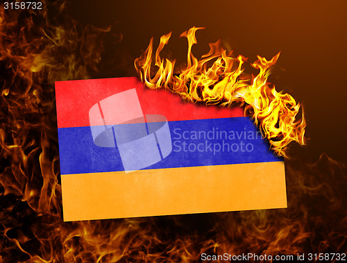 Image of Flag burning - Armenia