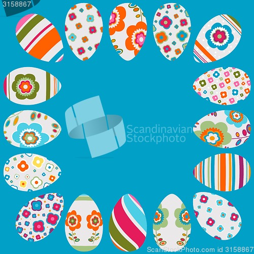 Image of colorful easter eggs frame 
