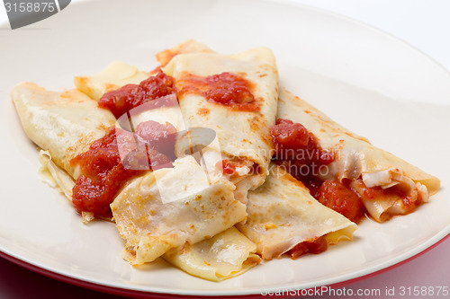 Image of Goats chees and tomato pancake