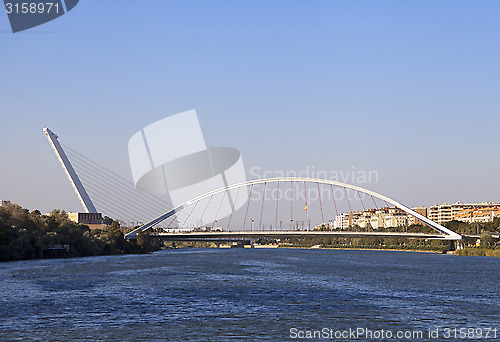 Image of Alamillo bridge over Guadalquivir, Seville