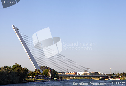 Image of Alamillo bridge over Guadalquivir, Seville