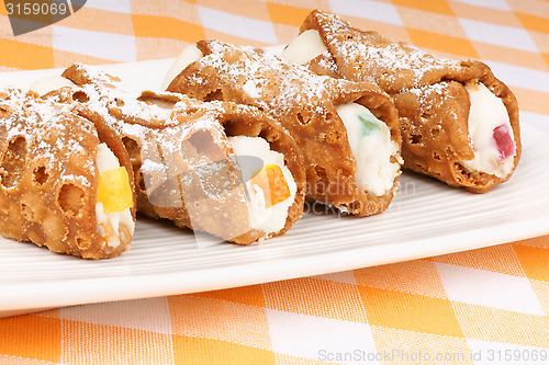 Image of Close-up of original mini sicilian cannoli