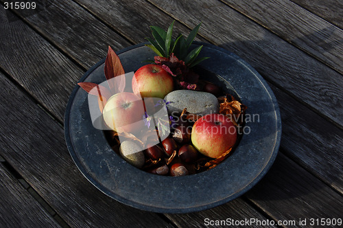 Image of Fruit dish an autumn day