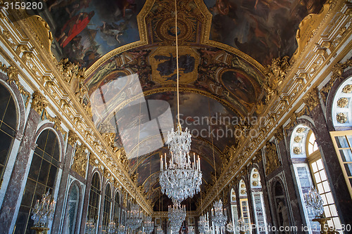 Image of interiors of chateau de versailles, france