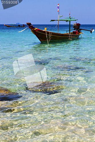 Image of asia in the  kho tao     rocks house boat   and south china sea 