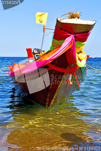Image of boat prow asia in the  kho      thailand  and  sea 