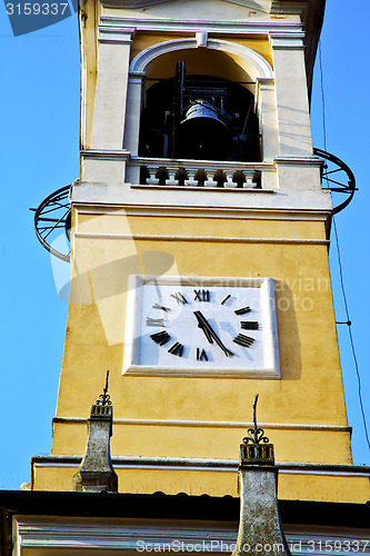 Image of in cislago old a    italy   the   wall  and church tower bell su