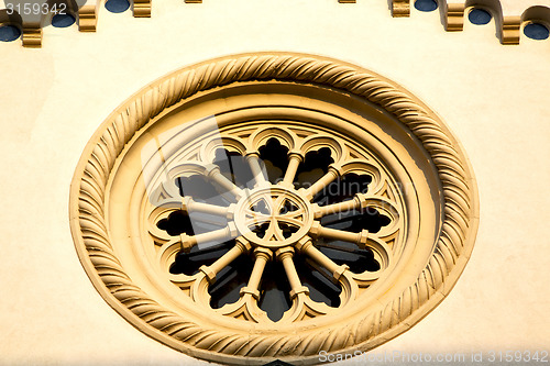 Image of rose window  italy  lombardy     in  the gorla  old   church    