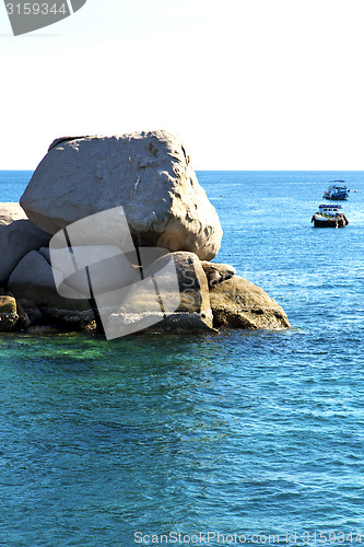 Image of  blue lagoon    in thailand kho tao bay boat a  water    