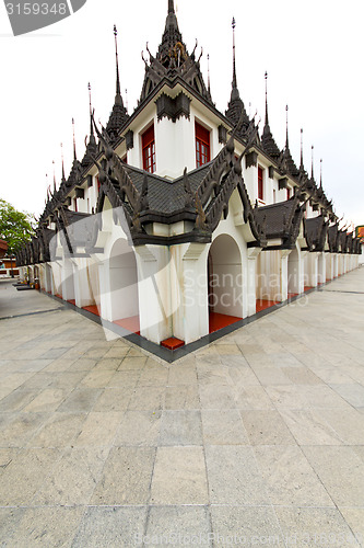 Image of  pavement gold    temple   in     thailand incision  