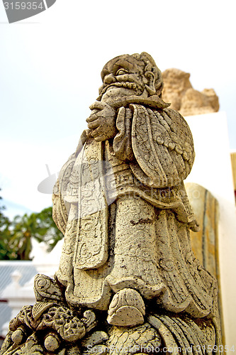 Image of beard  in the temple bangkok     wat  palaces   