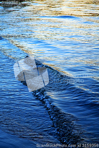 Image of in water   south china sea   bay abstract of a blue  gold 