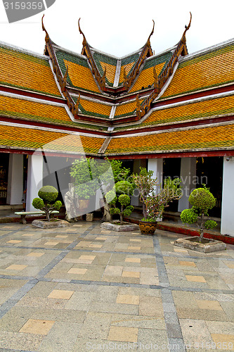 Image of  pavement gold    temple       bangkok  plant  temple 