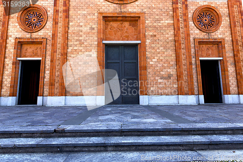 Image of  italy  lombardy    in  the vergiate  old   church  closed brick