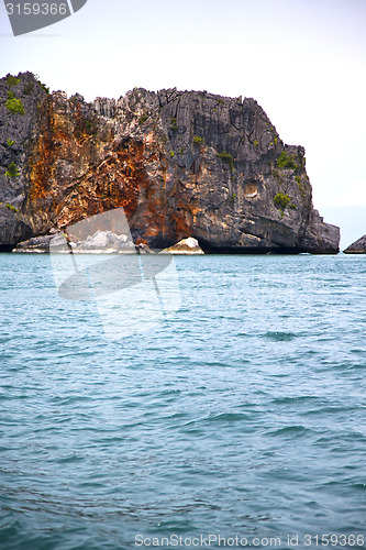 Image of   lagoon  stone in thailand kho phangan  bay  