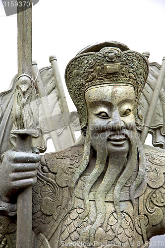 Image of beard  in the temple bangkok asia     face