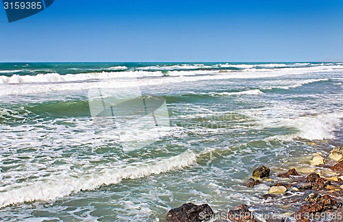 Image of Landscape with views of the sea in the evening.