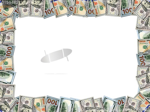 Image of Frame from the dollars isolated on the white