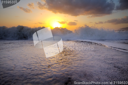 Image of Beautiful sunset on the Mediterranean coast