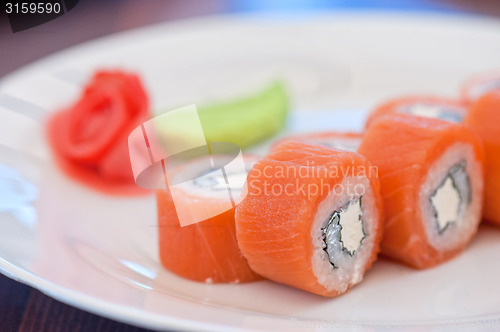 Image of Salmon roll sushi