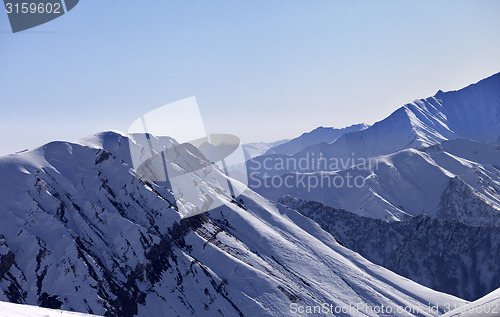 Image of Snow mountains in morning