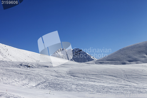 Image of Ski slope at nice sunny day