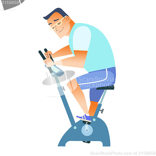 Image of sportsman exercise bike