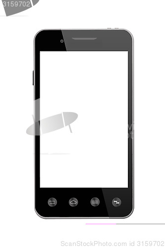 Image of black smart-phone isolated on the white background