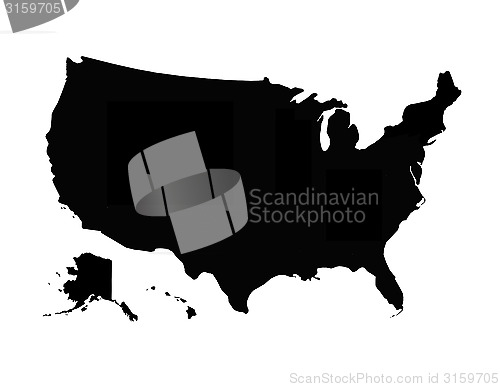 Image of black map of USA