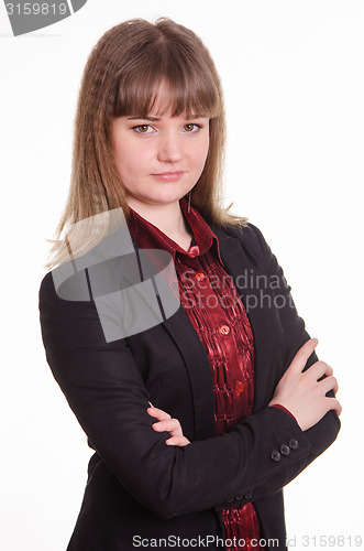 Image of Portrait of a young confident woman in jacket