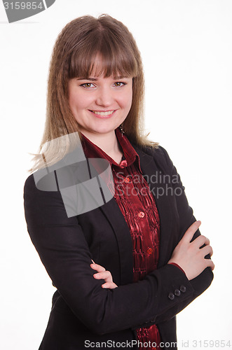 Image of Portrait of young elegant girl in a jacket